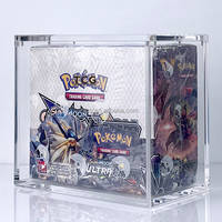 Boîte de présentation en acrylique transparente TCG pour Pokémon Mega Evolution : Phantasmal Flames Booster Box avec couvercle magnétique, boîte de présentation en acrylique