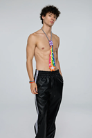 Cravate perlée artisanale pour femmes et hommes, avec perles Pony, motif étoile filante et arc-en-ciel, accessoire de festival Rave, cravate Kandi vibrante