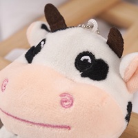 Porte-clés en peluche élégant de 10 cm, pendentif pour sac à main, décoration, porte-clés en peluche de vache de dessin animé