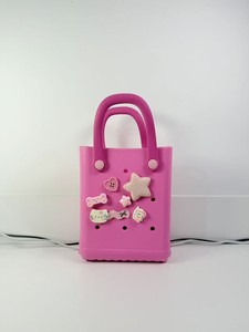 Sac à bandoulière mini plage Eva pour filles, sacs fourre-tout en EVA imperméable, sacs à main couleur bonbon avec logo personnalisé pour femmes, mini sac de plage - Product Image 3