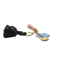Kualitas tinggi tas Mini rumbai Lemon kopi rumbai 3 in 1 tas kulit gantungan kunci liontin tas kulit lucu dengan rumbai Keying