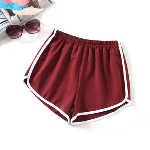 Wholesale Custom Print Casual Short Pant Patchwork Fitness Soft Women Cotton Sports Shorts