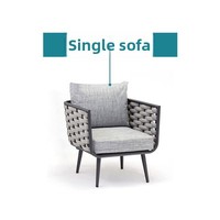 Ensemble de jardin moderne minimaliste, canapé d'extérieur, table basse, combinaison pour villa, cour, rotin, mobile, amovible, lavable