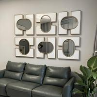 Miroir d'intérieur décoratif en verre fait main, encadré de métal, design vintage français, grand miroir mural pour salon, chambre à coucher