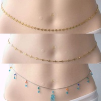 Chaînes de corps Gaby en acier inoxydable, chaîne de ventre étanche, chaîne de taille plaquée or 18 carats, bijoux de corps pour femmes, vente en gros