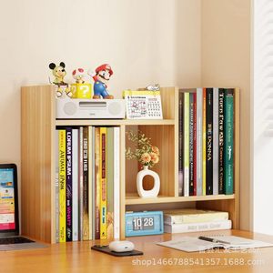 Simple Bookshelf <b>Desktop</b> Storage <b>Shelf</b> 2 Tier Multifunction Office Organizer For Stationery And Books - Product Image 3