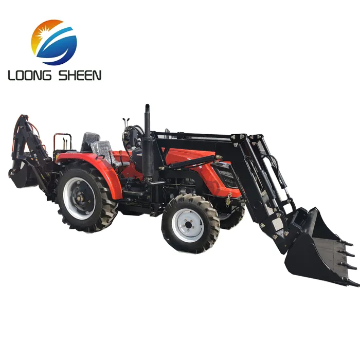 Obral Traktor Mini Pertanian dengan Loader Ujung Depan dan Alat Backhoe