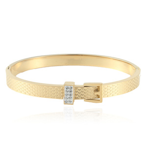 Women's Gold Tone Crystal <b>Bangle</b> <b>Bracelet</b> With Rhinestone Inlay Everyday Wear Jewelry 13012 - Product Image 1