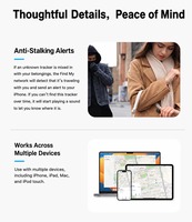 Localizzatore GPS Impermeabile Smart Tag Anti-Smarrimento Compatibile con Apple Find My e Google Android per Bici e Borse