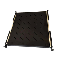 Rak Server Pusat Data SPCC 19 Inch dengan Fungsi Geser, Lapisan Bubuk Hitam, untuk Peralatan dan Tray 1U, Stok Tersedia
