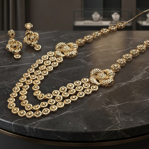 Wholesale 14K 18K 24K Gold Filled Brass Dubai Style Traditional Long Jewelry Set Fashion Necklaces Turkish Design Jewelry Set - Product Image 3