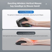 Mouse Komputer Vertikal Nirkabel Ergo Design Dual Mode 2.4GHz-BT 7 Tombol DPI Dapat Disesuaikan Baterai Isi Ulang Optik Stabil