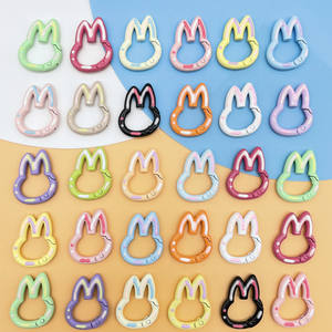 Clips de lanière peints en aérosol de couleur mélangée anneaux de porte à ressort de lapin Animal fermoirs lien rapide pour les résultats de fabrication de bijoux de collier - Product Image 6