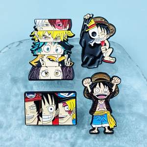 Broche <span class=keywords><strong>de</strong></span> Personaje <span class=keywords><strong>de</strong></span> Anime Japonés One Piece, Insignia Creativa <span class=keywords><strong>de</strong></span> Banda Pirata, Accesorio Versátil para Ropa - Product Image 2