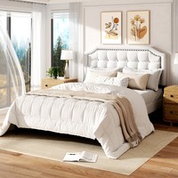 Lit Double Luxe Ajustable Style Royal en Velours, Design Moderne, Capacité de Charge 800 LBS, Haut de Gamme pour Hôtels, Chambre à Coucher OEM