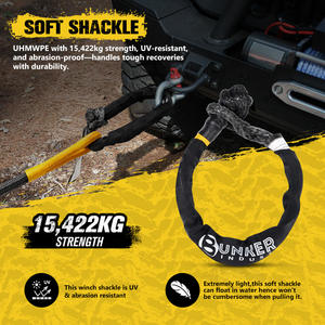 BUNKER INDUST Kit de Récupération 8 Pièces <span class=keywords><strong>4x4</strong></span> Tout-Terrain, <span class=keywords><strong>Sangle</strong></span> de Remorquage Corde de <span class=keywords><strong>Traction</strong></span> Cinétique Synthétique, Manille Souple et Récepteur d'Attelage - Product Image 3