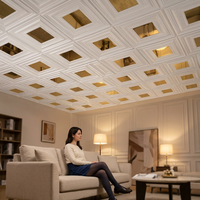 Panneau de plafond carré 3D en PVC d'usine, installation rapide, sans colle, pour salle de sport, chambre, salle à manger, décoration intérieure, panneaux muraux, usage domestique
