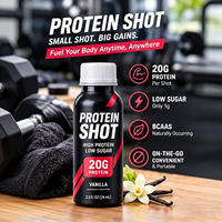 Shot Protéiné pour Adultes : Renforce l'Immunité, Bénéfiques Beauté, Probiotiques Vivants, Végétalien, Sans Gluten, Liquide Oral, HACCP, Halal