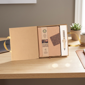 Ensemble cadeau écologique de bloc-notes et stylo en cuir PU pour promotion d'entreprise, boîte cadeau personnalisée, personnalisation numérique - Product Image 1