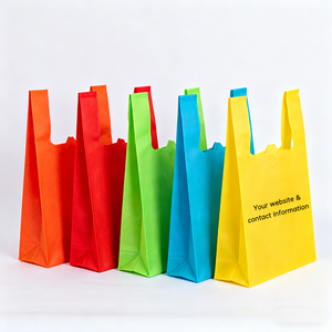 Sacs d'emballage personnalisés OEM, sacs non tissés, sacs en non-tissé cousus écologiques réutilisables personnalisés pour T-shirts - Product Image 3