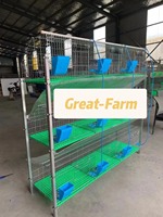 Ventes Directes Usine de Cages à Lapins Galvanisées de Haute Qualité, Cage à Lapins à 3 Étages et 12 Places, Équipement d'Élevage de Lapins