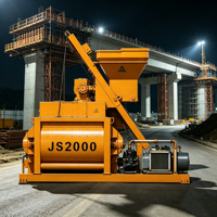 Bétonnière à double arbre JS2000, capacité 2m³, mélangeur forcé 2000L pour grandes centrales à béton et usines de préfabrication