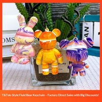 Porte-clés Ours et Lapin Fluide DIY Fait Main Blanc Uni Tendance Internet Célèbre sur TikTok en Plastique Fabriqué au Zhejiang