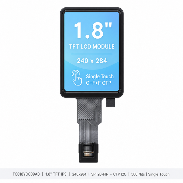 1.8" Capacitive Touch Screen LCD Module 240x284 Portrait SPI 20-PIN G+F+F Single Touch I2C Interface for Compact Devices