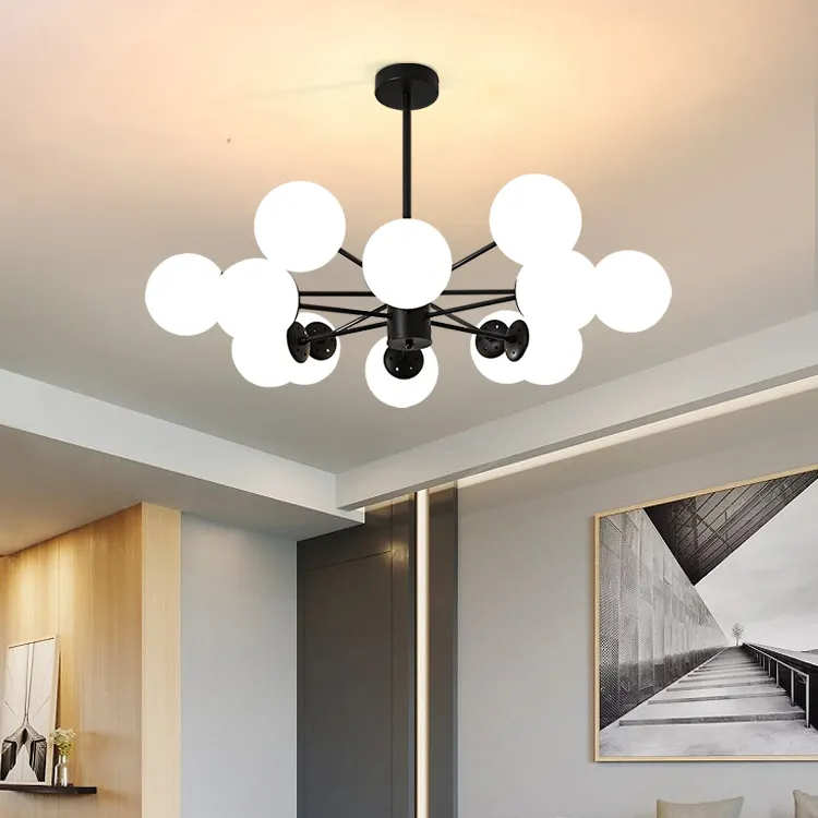 Modern Lustre pendant light Living Room Adjustable Ball Hanging Lamp Dining Room Lighting Fixtures magic beans Chandeliers