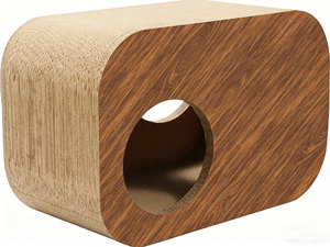 Mobilier pour animaux de compagnie en carton ondulé, type niche fermée, griffoir et lit de repos pour chaton, résistant à l'usure - Product Image 3