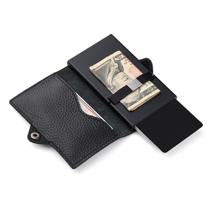Casekey Business <b>Men</b> Aluminum Pop up Genuine Leather <b>Wallet</b> Slim <b>RFID</b> Pop up Card Holder Smart <b>Wallet</b> - Product Image 3