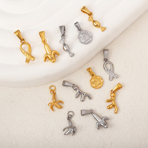 Pendentif ange en acier inoxydable Olivia, breloque pour <span class=keywords><strong>sac</strong></span>, plaqué or 18 carats, étanche, corail <span class=keywords><strong>banane</strong></span>, breloque pour <span class=keywords><strong>homme</strong></span> et femme pour la fabrication de bijoux - Product Image 2