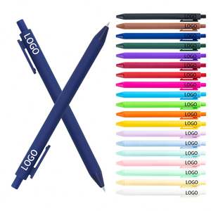 Bolígrafos de Plástico al por Mayor, Color Caramelo, Económicos, Multicolores, Recubiertos de Goma, para Regalos, con Logotipo Personalizado Impreso, para Papelería - Product Image 1