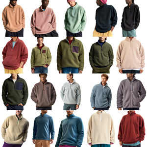 Giacche in Pile Sherpa Personalizzate, Felpe Riciclate con Zip 1/4, Giacche in Pile Polare a Maniche Lunghe da Uomo con Tasche - Product Image 5