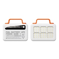 Power Bank Plastik Kapasitas Tinggi 100000mAh dengan Kabel Terintegrasi, Pengisian Cepat 22.5W, Lampu Camping, Sumber Daya Portabel