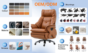 Poltrona Direzionale <span class=keywords><strong>Ergonomica</strong></span> Intelligente con Massaggio Elettrico, Ricarica USB, Supporto Lombare, in Vera <span class=keywords><strong>Pelle</strong></span>, per Ufficio e Casa - Product Image 6