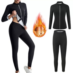 Traje de Sauna <span class=keywords><strong>2</strong></span> en <span class=keywords><strong>1</strong></span> de Alta Calidad 2025, Leggings Adelgazantes para Mujer, Quemador de Grasa, Top de Manga Larga, Moldeador Corporal, Traje de Yoga para Fitness - Product Image 1