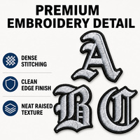 Patchs brodés 3D personnalisés en vrac pour usine, lettres en relief, appliques thermocollantes en sergé pour chapeaux et vêtements, patchs personnalisés avec logo