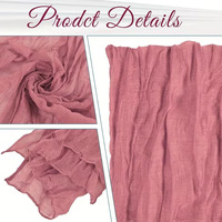 Serviettes en gaze froissée semi-transparentes en gros, carrées, légères, 16 couleurs, pour restaurant et traiteur