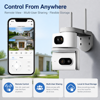 QD01 6MP Dual Lens 4G WiFi Laris Manis dengan Penglihatan Malam Berwarna Penuh, Komunikasi Dua Arah, Deteksi Gerakan V380 Pro