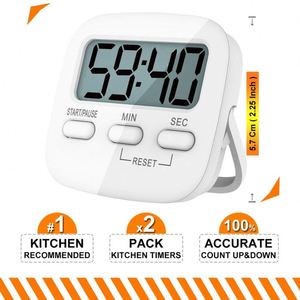 Temporizador de Cocina Digital Magnético con Cuenta Regresiva, Cronómetro con Alarma Fuerte, Dígitos Grandes, Soporte Trasero y Orificio para Colgar - Product Image 2