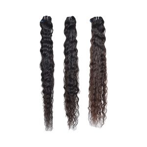 Vente en gros Extensions de cheveux humains temple vierge indien Faisceaux de cheveux bouclés alignés avec cuticules naturelles brutes non transformées Vague corporelle droite - Product Image 1
