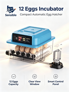 Incubateur automatique pour 12 œufs, couveuse compacte pour poulets, canards et oiseaux, avec panneau de contrôle à vision claire, pour usage domestique - Product Image 1