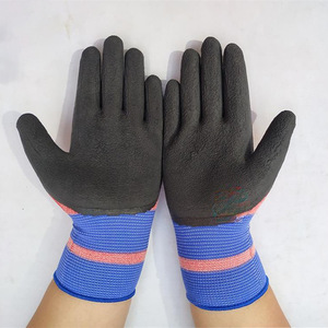 Gants de travail en mousse de latex antidérapants entièrement texturés, respirants, pour la construction et la sécurité - Product Image 1