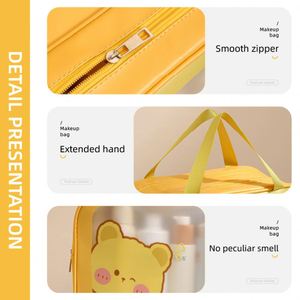 Nueva Bolsa de Aseo de Alta Calidad, Transparente, Impermeable, de PVC, Doble, para Guardar Artículos de Aseo, Bolsa de Maquillaje Colgante con Asa - Product Image 3