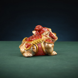 Copper Dragon Toad Ornament Feng Shui <b>Desk</b> Decor Office Home Decoration Chinese New Year Gift - Product Image 3