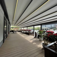 Maßgefertigte Moderne Windbeständige Automatische Elektrische Faltbare Ausziehbare Markise mit Fernbedienung Eingebaute LED-Beleuchtung Aluminium