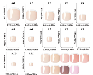 216 faux ongles d'orteils en ABS, forme amande, bord blanc, couverture complète, pour pédicure - Product Image 4