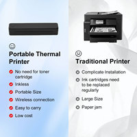 Printer Saku Thermal A4 Nirkabel Murah Baru dengan Baterai 1500mAh Terintegrasi, Resolusi USB 203dpi, Tersedia