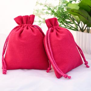 Bolsa con Cordón de Algodón Hecha a Mano con Logotipo Personalizable, Collar Rosa Ecológico, Bolsa de Almacenamiento de Joyas, Contenedor de Joyería - Product Image 2